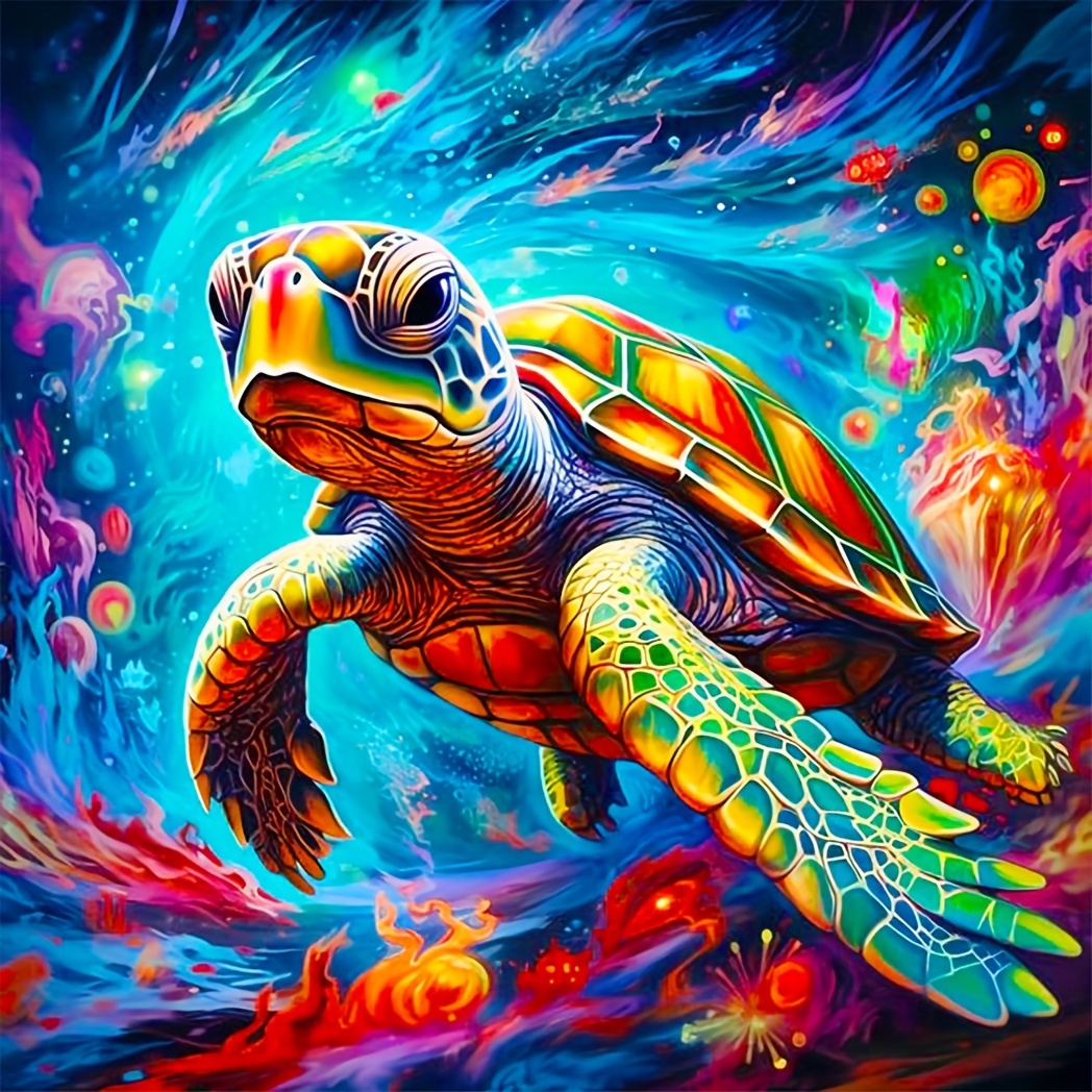 1pc 20*20cm/7.87inx7.87in Frameless DIY 5D Artificial Diamond Painting  Magic Turtle Diamond Painting, Handmade Home Gift