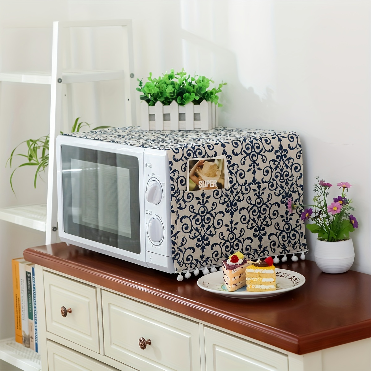 Microwave Oven Cover Dust Cover Korean Style Cover Cloth - Temu