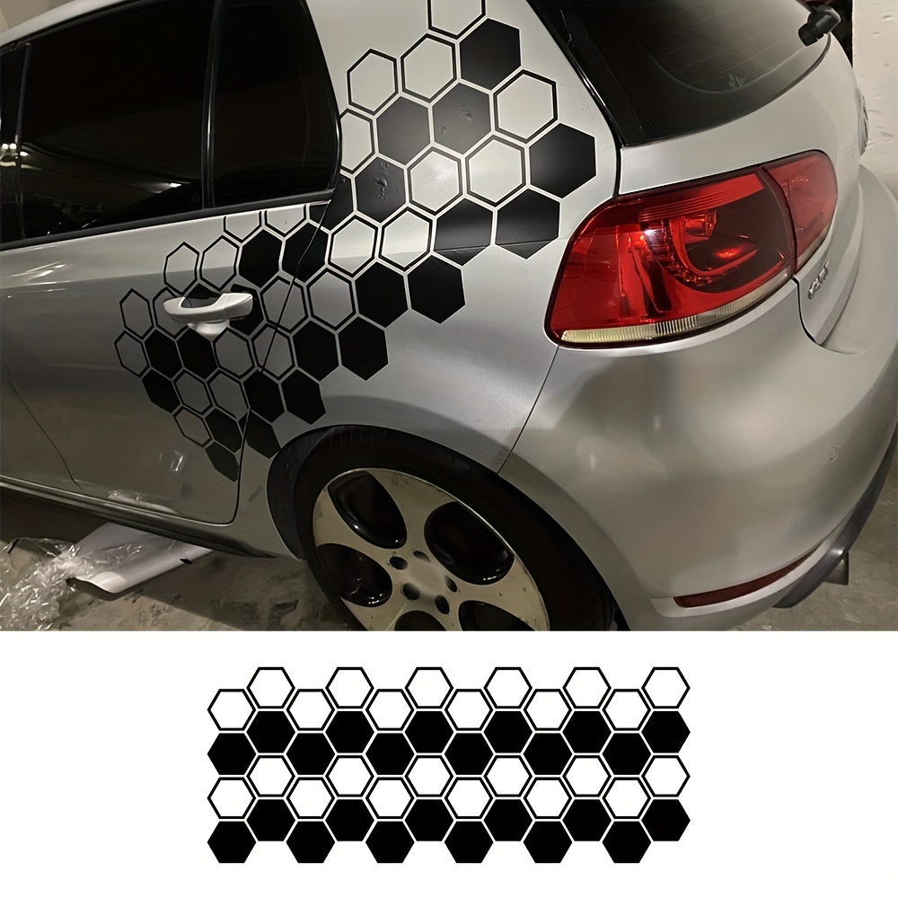 Universal Car Hexagon Design Vinyl Stickers Decal Kit Car Stickers Decorate  Car Sticker Car Decor Car