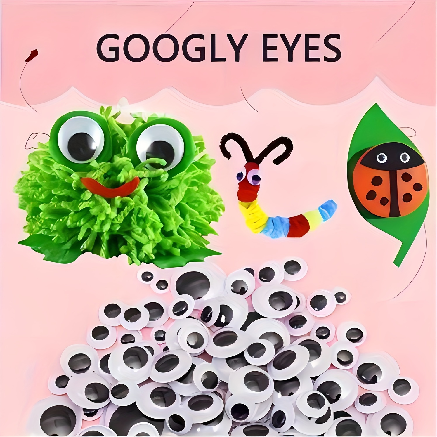 10mm Black Wiggle Googly Eyes, DIY & Craft Supplies - Pack of 300