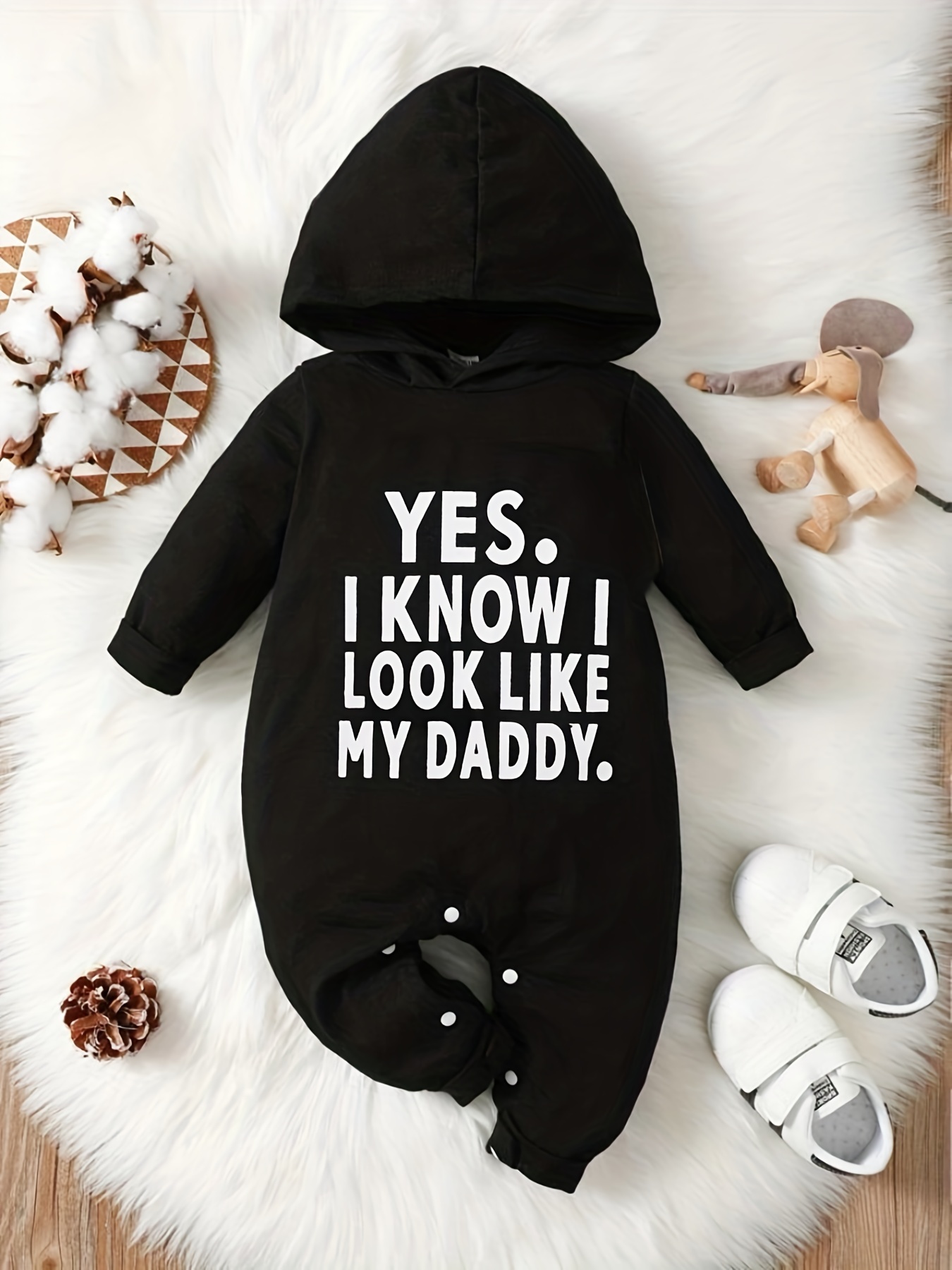 Baby Girls and Boys Cute I Hooked Daddy's Heart Short Sleeve Onesie Clothes, Christmas Gifts,Temu