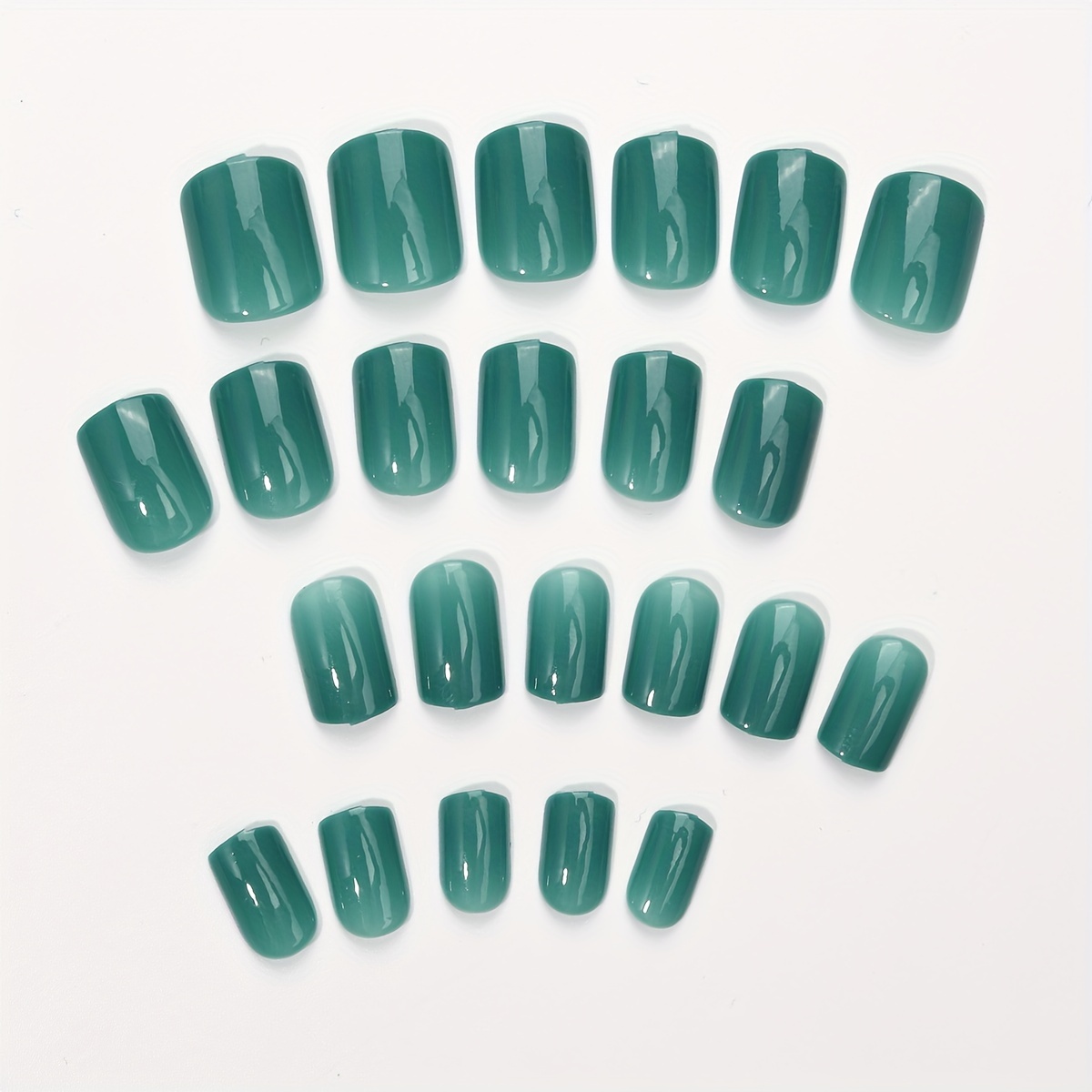 24pcs short press on nails green square fake nails full cover green extra short false nails artificial acrylic nails details 3