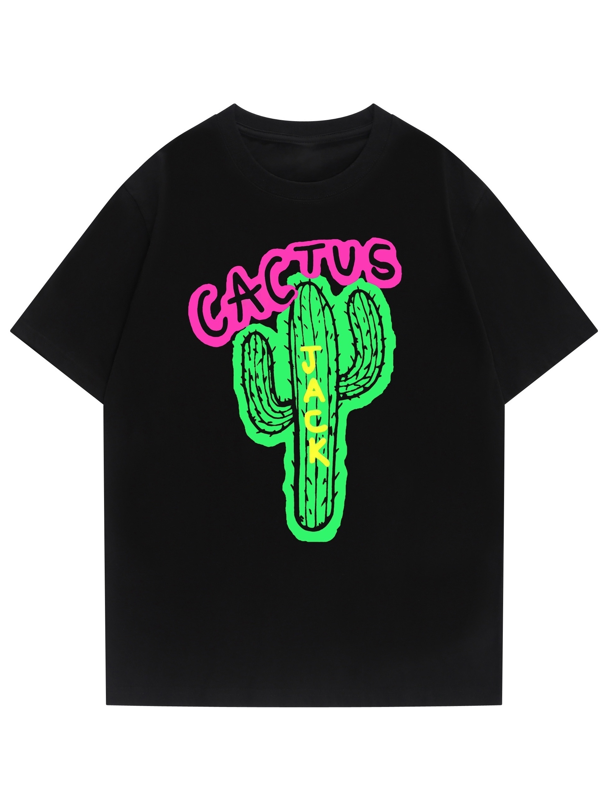 Men's Casual cactus Jack T-shirt, Trendy Round Neck Tee For Summer - Temu