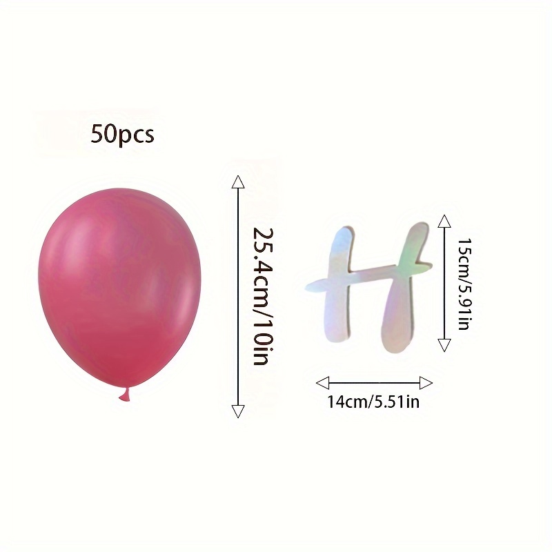 PartyWoo Hot Pink Balloons, 50 pcs 12 inch Latex Balloons, Party Ballo