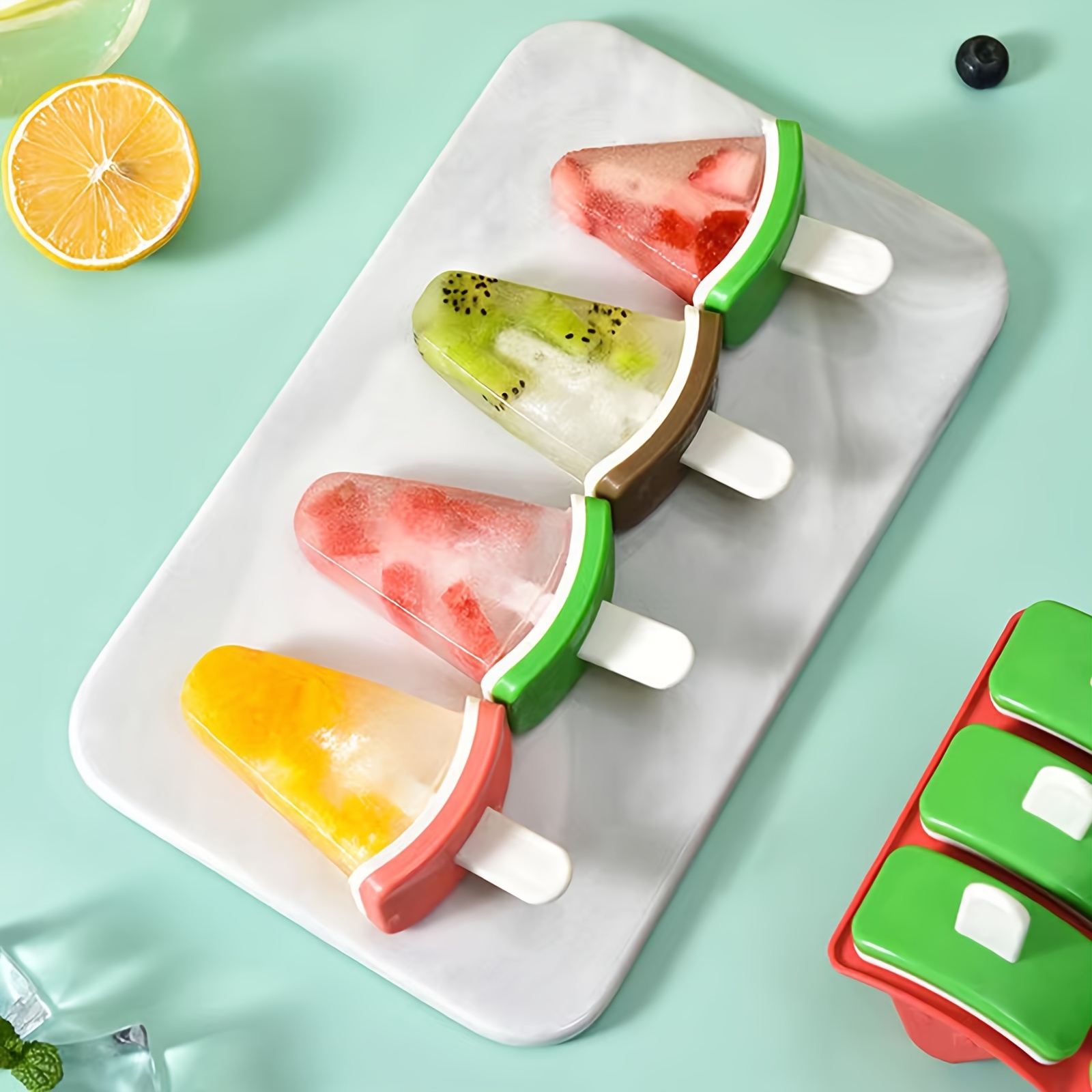 Homemade Fruit Popsicles Molds, Ice Pop Molds, Easy Release Ice