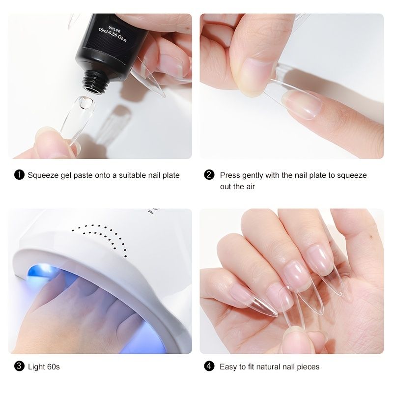 Solid Nail Glue Gel Solid Nail Tips Glue Gel Press On Glue Gel For Acrylic  False Nails Tips Glue Diy Nail Art Manicure - Beauty & Personal Care - Temu