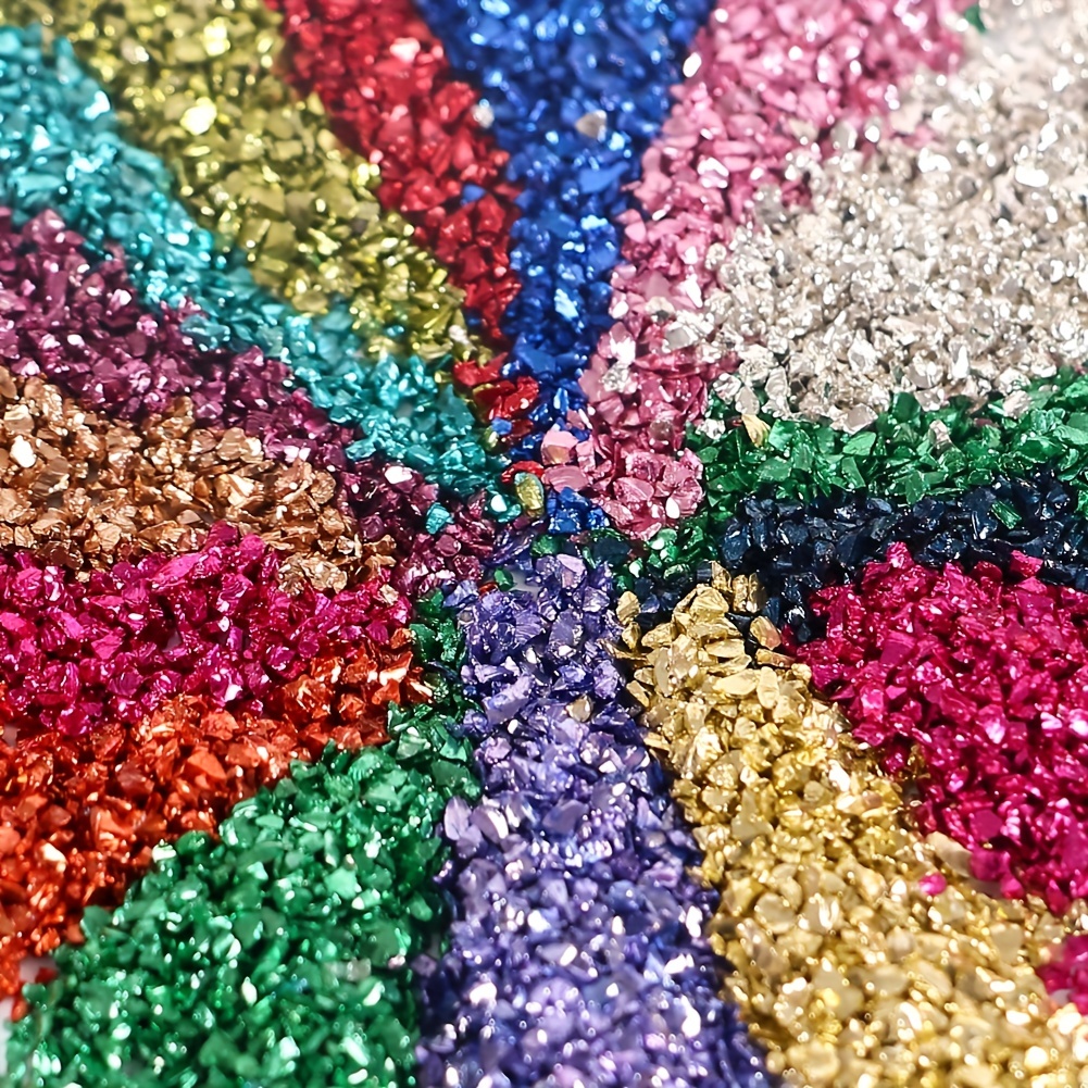 12 Box Crushed Glass Craft Glitter Fine for Resin Art, Small Broken Glass  Pieces Irregular Metallic Crystal Chips Chunky Flakes Sequins for Nail Arts  DIY Vase Filler Epoxy Jewelry Making Decoration A#GLITTER 