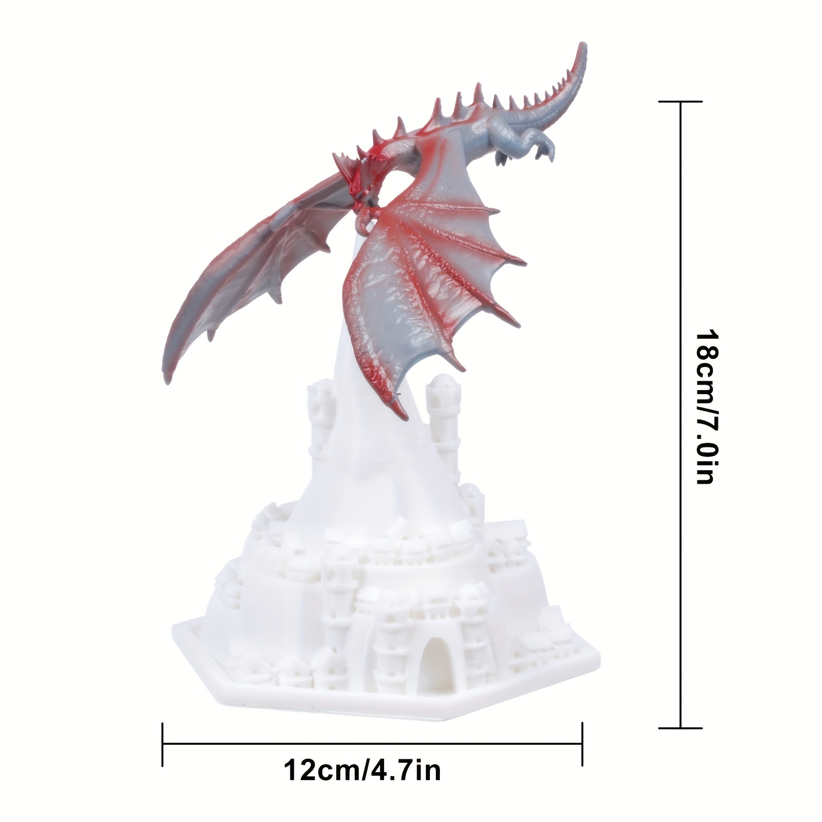 3D Printed Dragon Lamp with Chargable Castle - Fire-Breathing