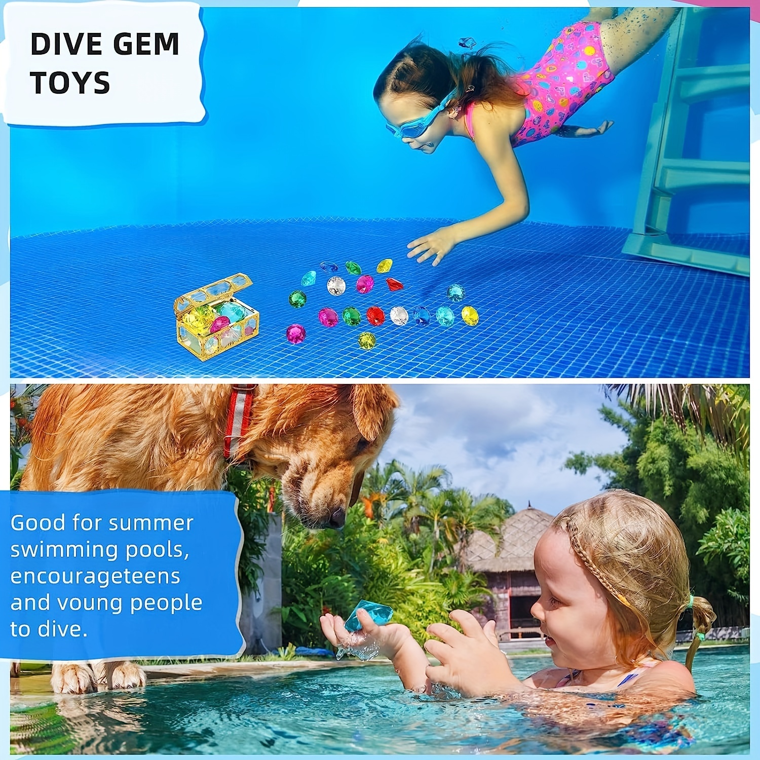Diving Gems Pool Toys Large Acrylic Gems Big Gems Pirate - Temu