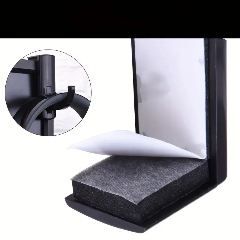 headphone pc monitor mount holder headset hanger tape sticker for desk pc earphone storage adhesive collection headphone stand white for desk details 2