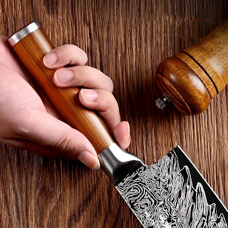 Outdoor Fruit Knife, Damascus Pattern Kitchen Knife For Meat