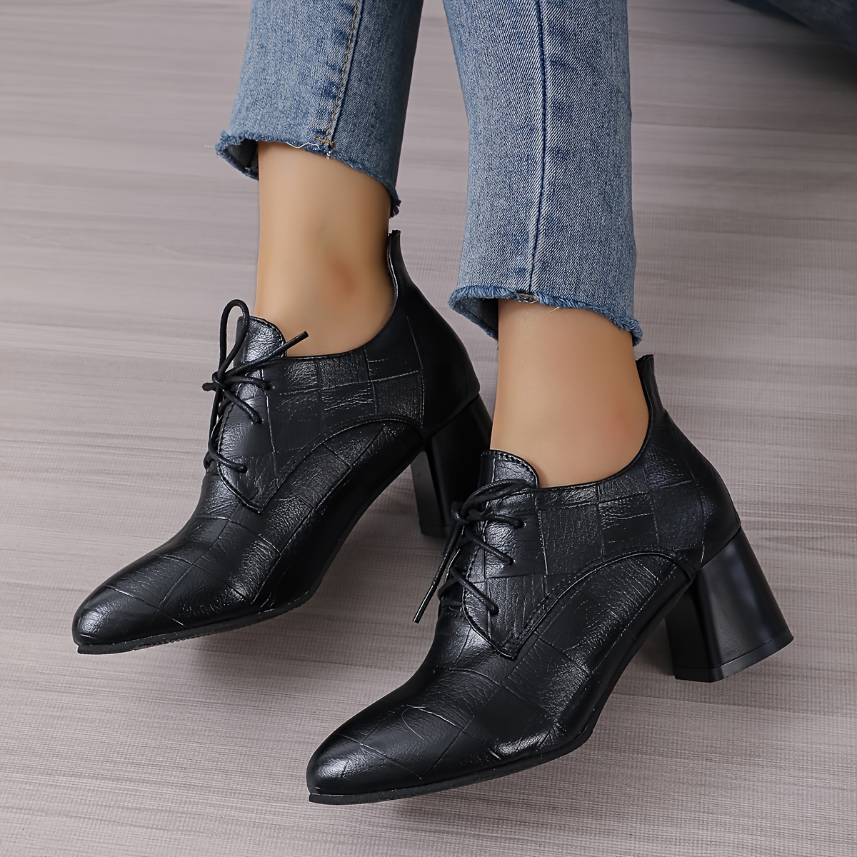 Botas Moda Color Sólido Mujer Botines Cómodos Tacón Grueso - Temu