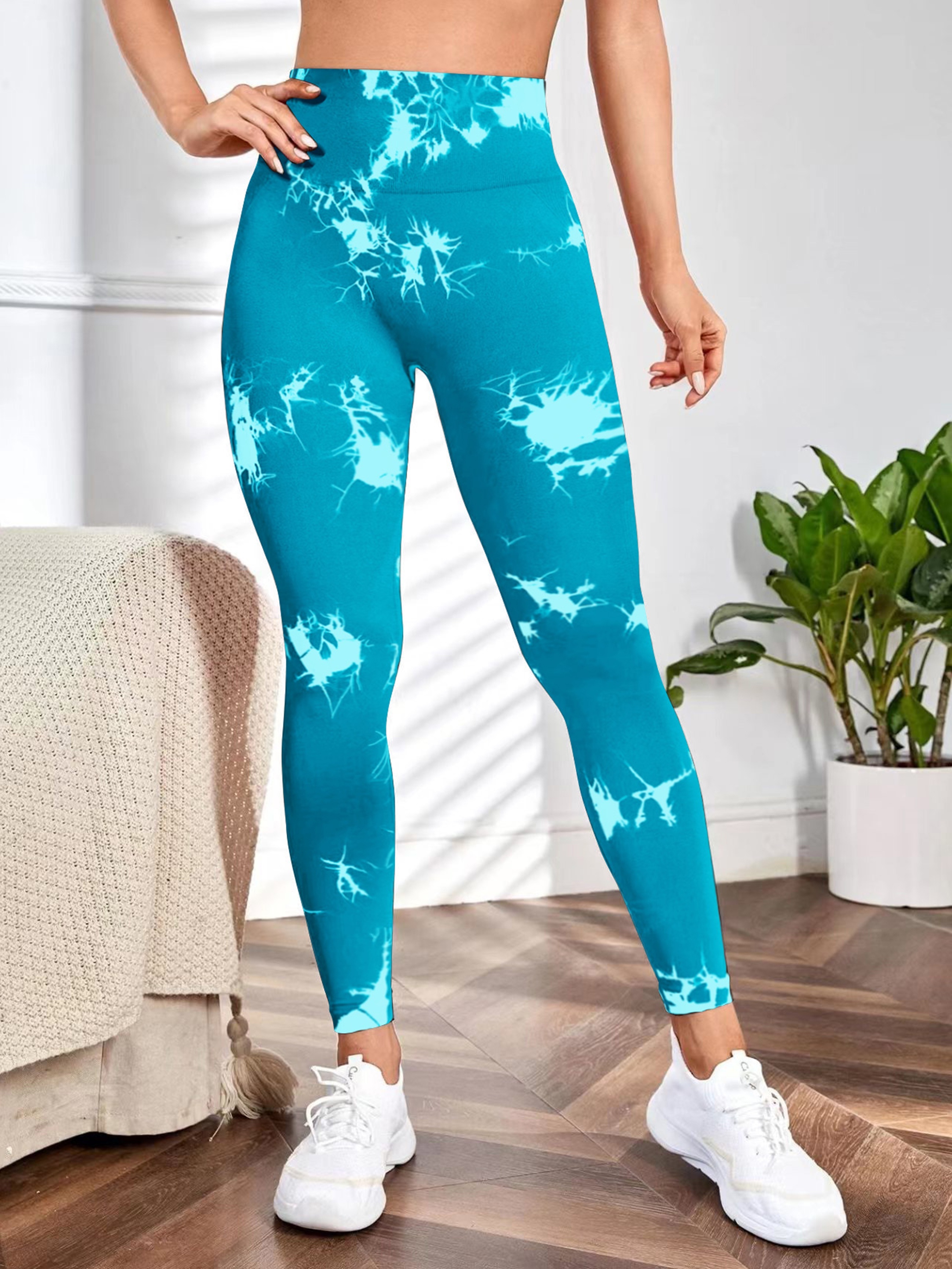 Women's turquoise leggings - Deha