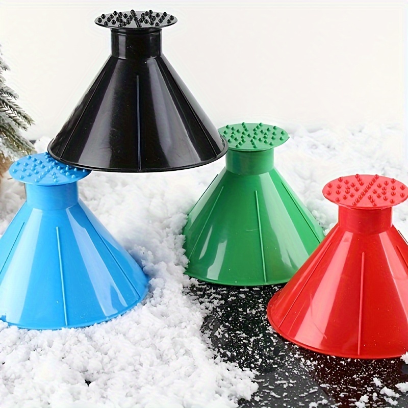  3 Pcs Magical Ice Scrapers for Car Windshield, Round Snow  Scraper with Funnel, Cone-Shaped Car Snow Remover, Car Window Scraper for  Ice & Snow, Car Winter Accessories, Gift for Chrismas (Black) 