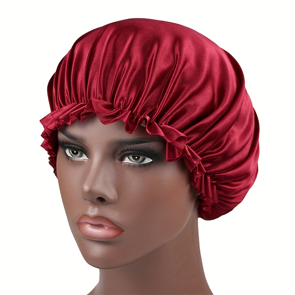 Sleep Bonnet Soft Silk Bonnet Elastic Band Curly Hair Satin - Temu