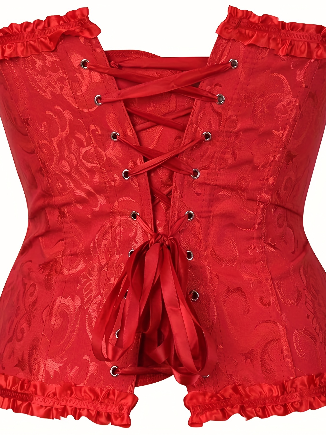 Aayomet Bodysuit Shapewear for Women Women's Lace Corset Satin Corset  Cutting Push-up Belt Waist Trainer Burner,Red XL