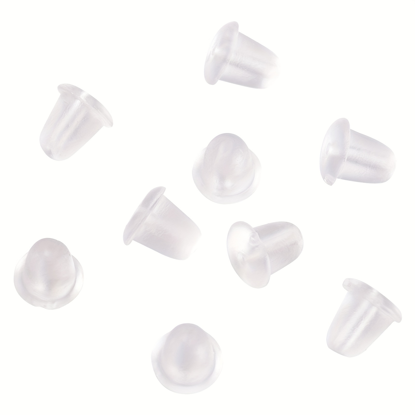 Plastic Ear Nuts, Soft Clear Earring Backs Safety Bullet Clutch
