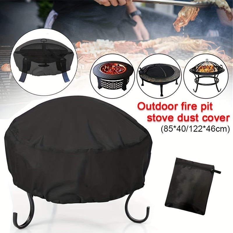 Housse de protection pour Barbecue, couverture de protection pour BBQ d' extérieur, étanche à la poussière, robuste, ronde, noire, contre la pluie