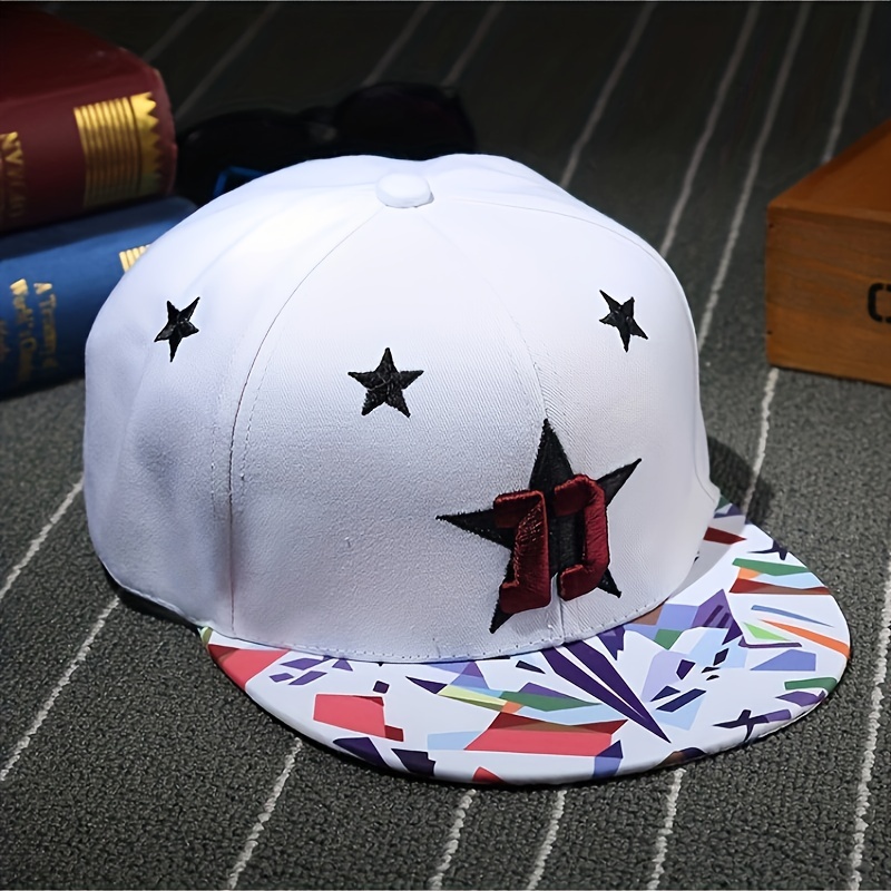 D Embroidered Trendy Snapback Hat Unisex Hip Hop Baseball - Temu
