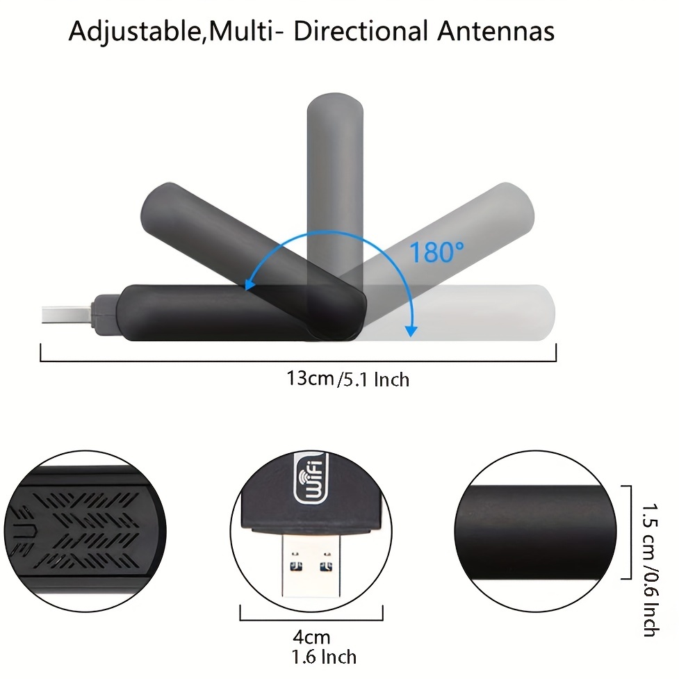Adaptador De Wifi En USB 3.0 De Doble Banda, Portátil, Rápido, Ideal Para Descargas, Juegos En Línea Y Transmisiones En HD