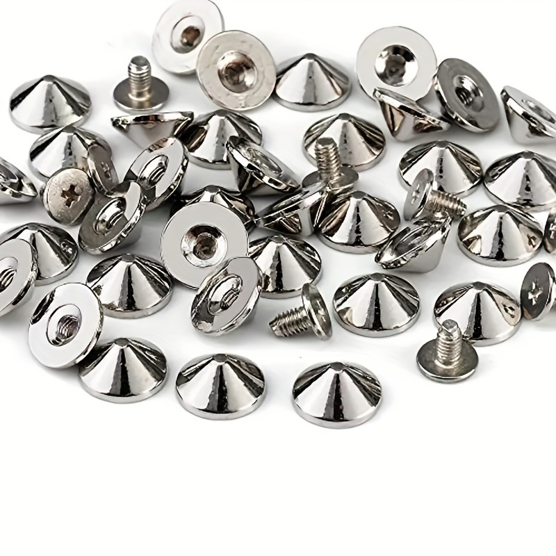 Spike And Studs Silvery Cone Spikes Punk Bullet Large Leather Rivets  Screwback Studs Screw On Cone For Diy Craft Clothing - Temu Philippines