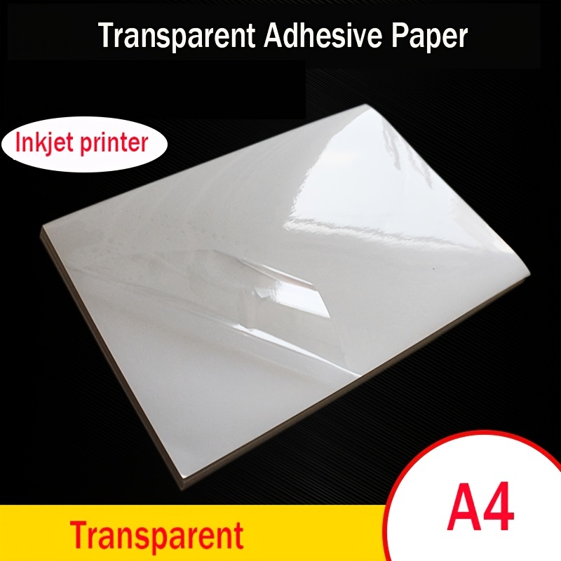 10 Sheets A4 Transparent Printable Vinyl Sticker Paper 210*297mm Waterproof  Self Adhesive Paper for Inkjet Printer DIY Label