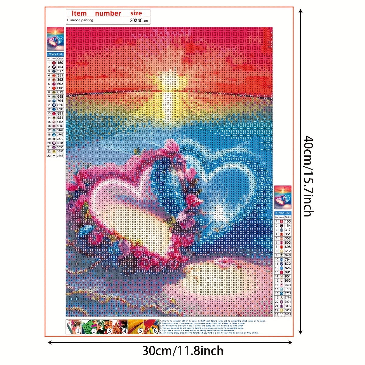 Diy 5d Frameless Diamond Painting Seaside Beach Romantic - Temu