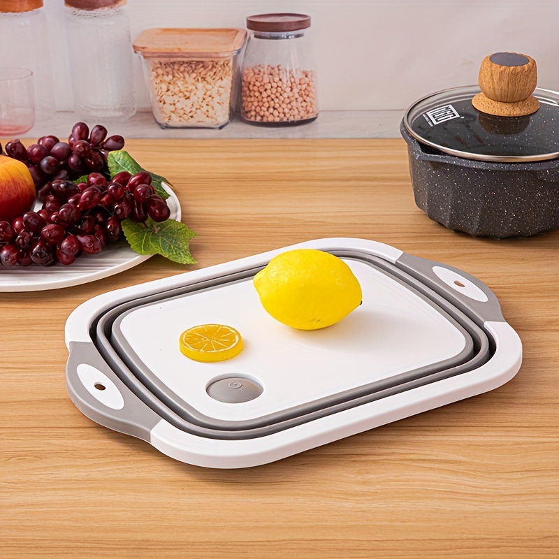 1pc Foldable Dual-use Cutting Board For Vegetables, With Plastic