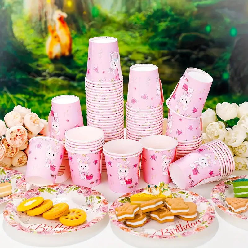Bunny Birthday Party Cups With Handles, Disposable Easter Party Supplies,  Snack Cups Espresso Hot Drink Cups Coffee Drinking Cup For Adults Kids  Festive Holiday, Party Supplies - Temu