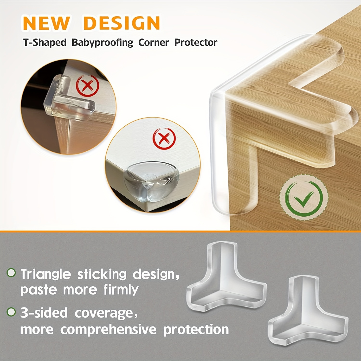 Clear Corner Protector Furniture Table Edge Guard Adhesive Baby Proofing  Bumper