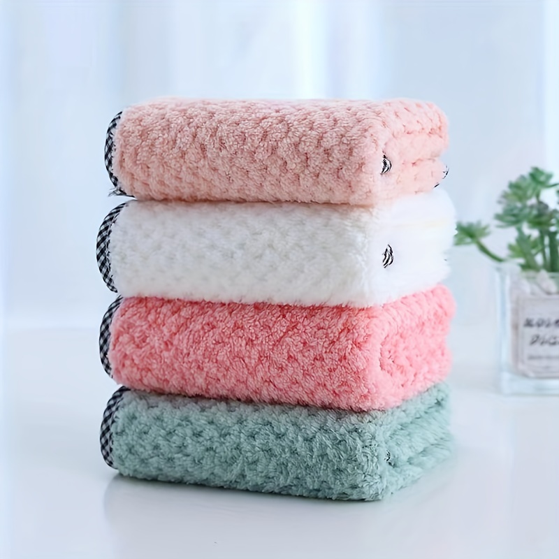 Coral Fleece Kitchen Double-sided Absorbent Dishwashing Cloth Hand Towel  Thickening Tablecloth Towel Lint-free Cleaning Cloth