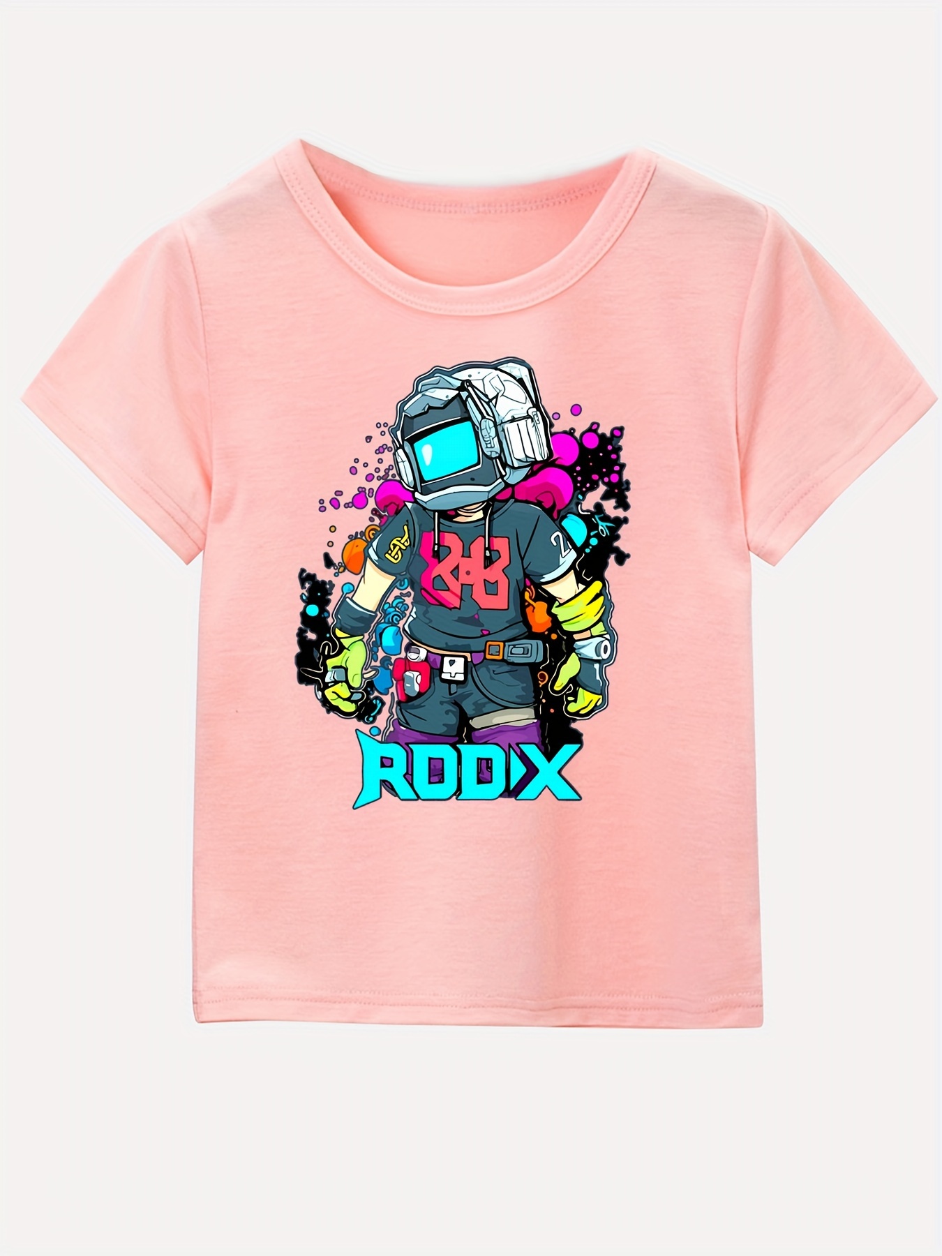 Roblox Short Sleeve T-shirt Boys Kids Summer Tee Crew Neck Tops