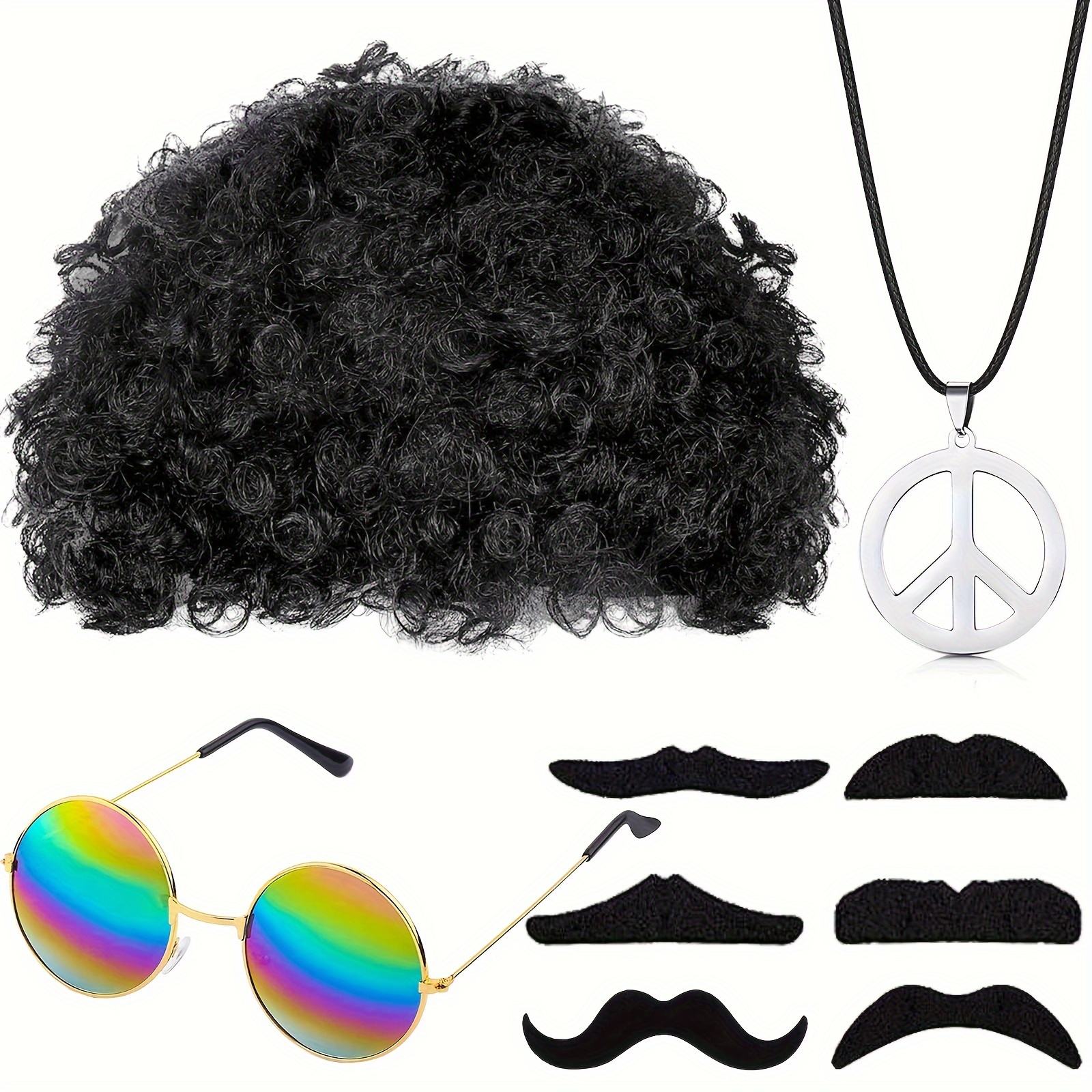Hippie Costume Suit 60s Vintage Style Vintage Glasses Peace - Temu