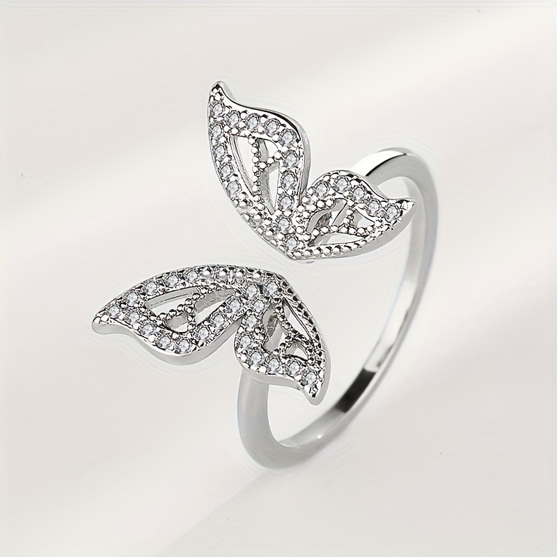 Stylish Fashion Jewelry Copper Rhinestone Zirconia Ring Open
