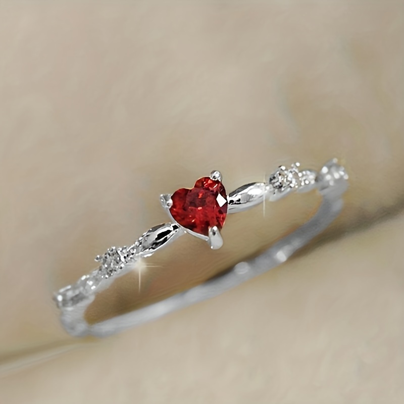 TEMU Anello Promessa con Zirconia a Forma di Cuore Intarsiata, Anello di Fidanzamento/Matrimonio per Sposa, Oro 18k, Scegli Semplicemente un che