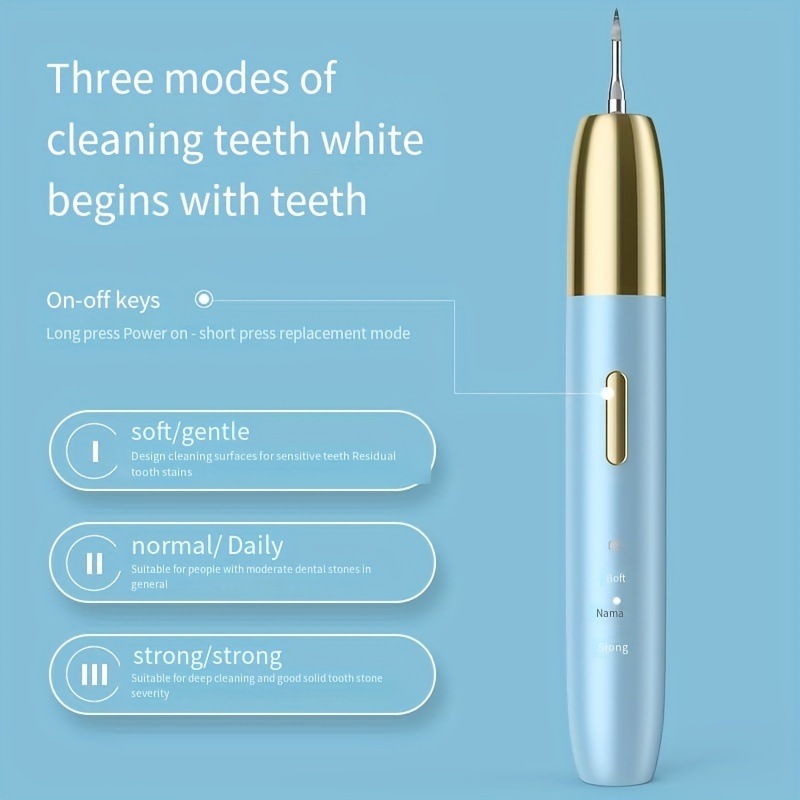 ultrasonic electric oral cleaner kit dental calculus remover cleaning whitening flosser with replaceable toothbrush heads waterproof whitening teeth brush kit at home and travel details 2
