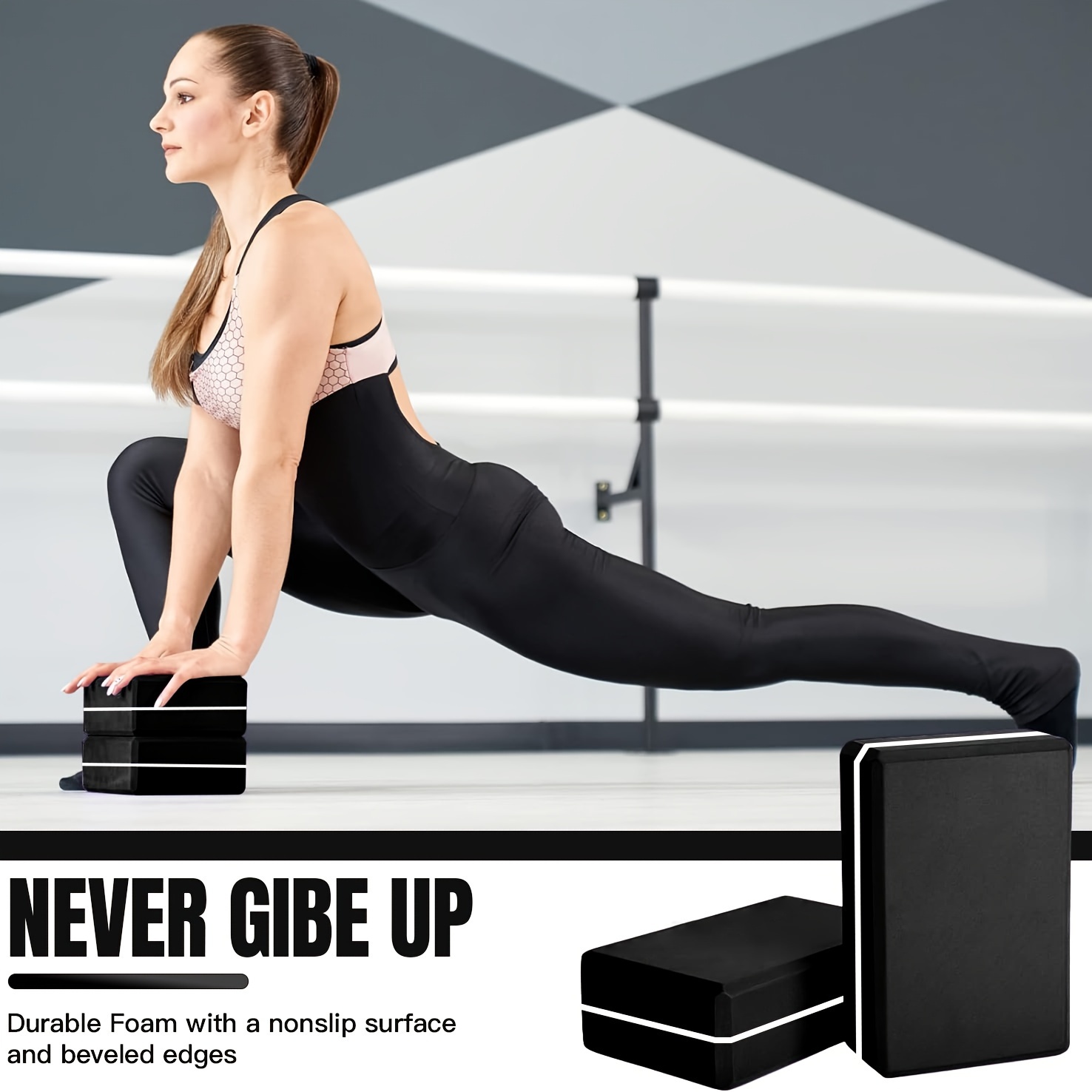 2pcs Soft Non-Slip Foam Yoga Block - Perfect For Pilates, Meditation & Yoga!