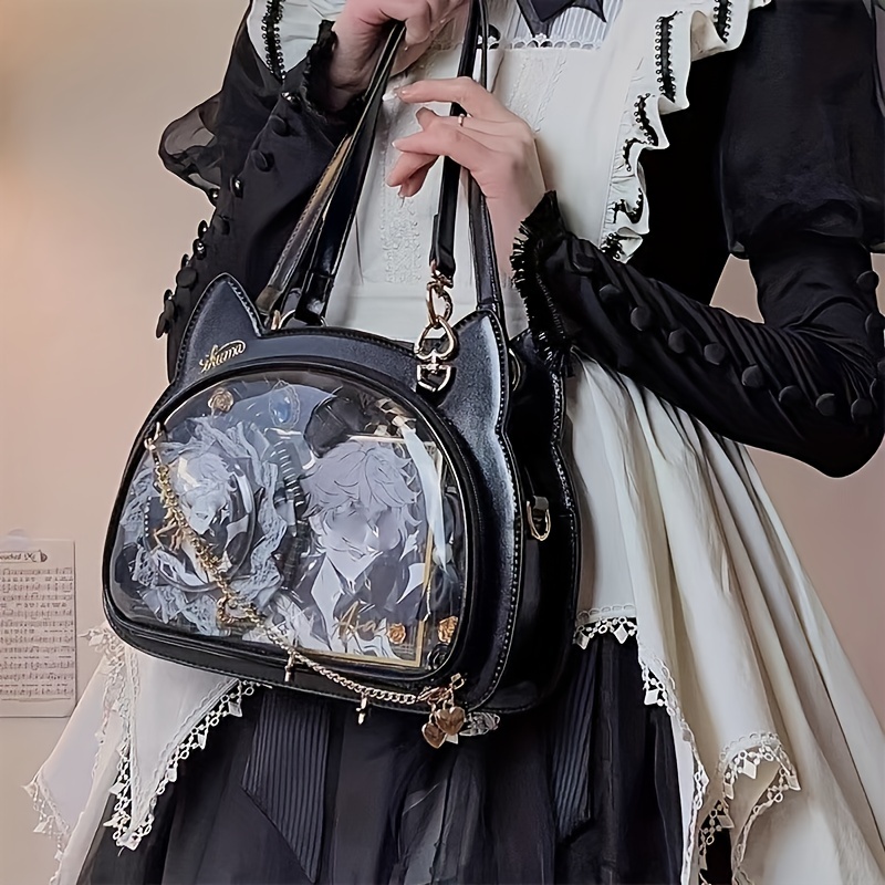 New Gothic Lolita Bag Cute Bunny Rabbit Doll Plush Japanese Bag Girl Goth  Style Student Backpack Packet Bag