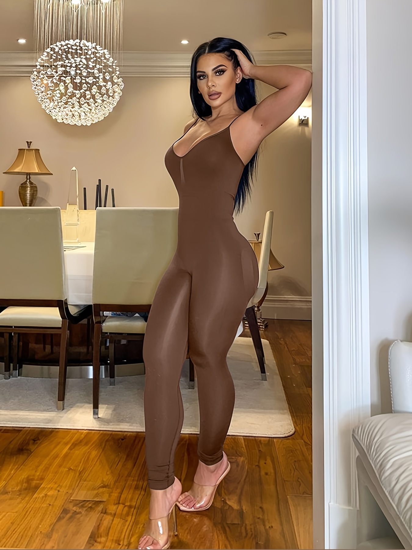 OQQ Summer Yoga One Piece Outfit: Basic Solid Jumpsuit With Skinny Shorts  For Women Bodycon Bodysuit For Yoga, Sports, And Casual Wear Ropa 230825  From Kua09, $9.42