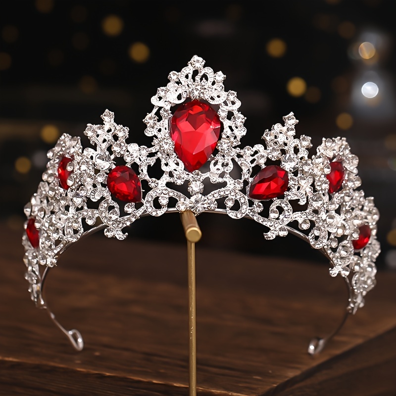 Baroque Vintage Crystal Crown Tiara Rhinestone Princess - Temu