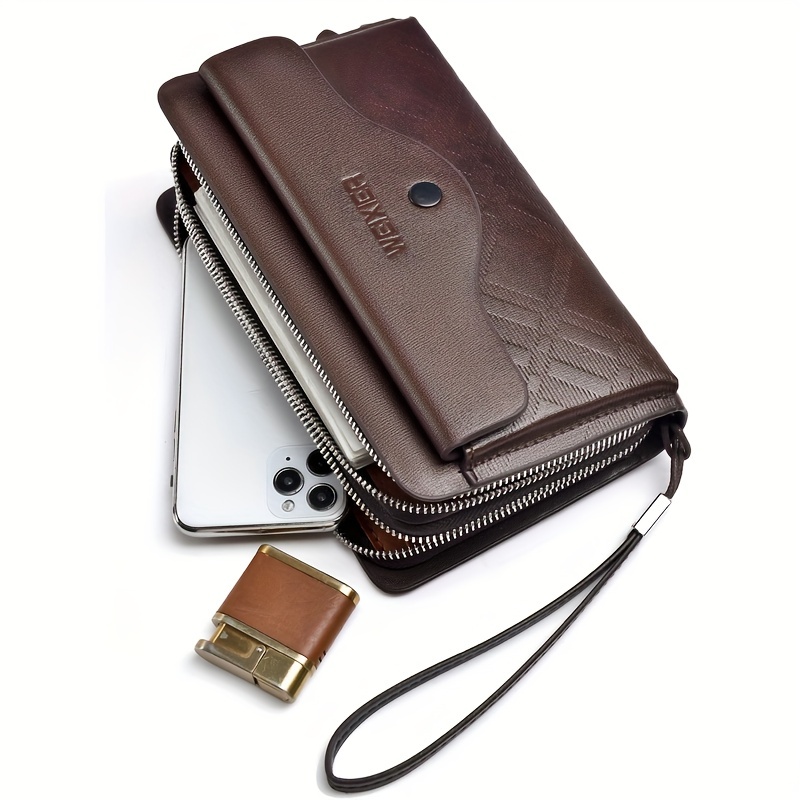 Business Men Luxury Wallets Long PU Leather Cell Phone Clutch Wallet Purse  Hand Bag Top Zipper Large Wallet Card Holders : : Bags, Wallets  and Luggage