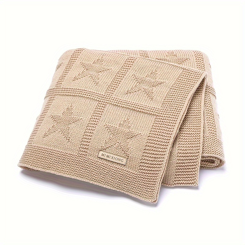 Autumn Knitted Five pointed Star Solid Color Throw Blanket Temu New