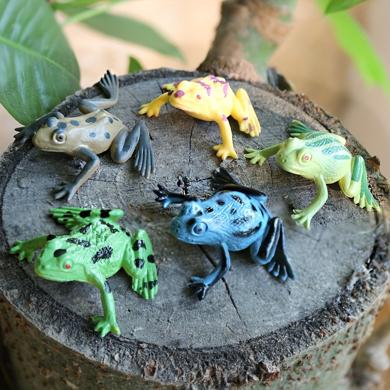 12pcs Plastic Frogs Toy Mini Vinyl Realistic Frog Toy Decorations Frogs Fun  Rain Forest Character Toys Realistic Frog Figures Lifelike Toy For Craftin