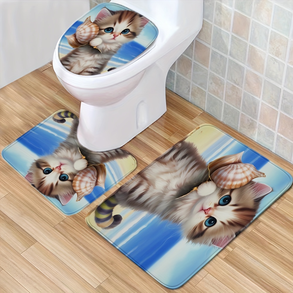 Cortina de Ducha 200x200 Flor de Gato 3D Cortina Ducha Antimoho y Lavable  Cortina Bañopara baño Amantes de Los Gatos Impermeable Cortinas de Baño con