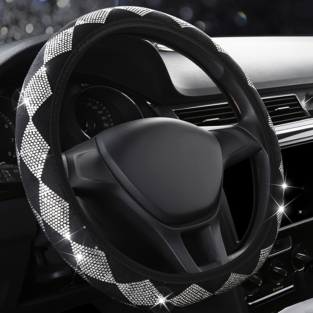 Autocollant décoratif en cristal pour volant de voiture compatible