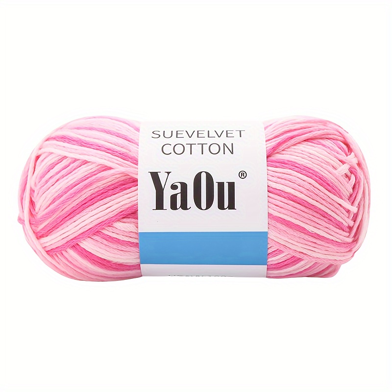 1skein Polyester Yarn, Solid Color Pink Thread For Sewing