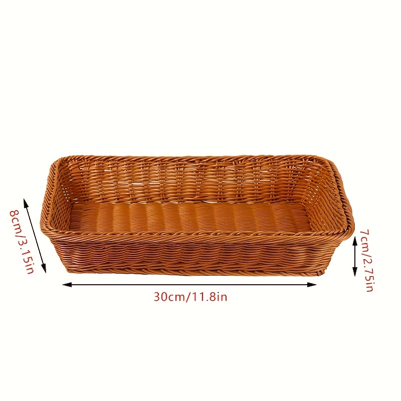 Rattan Rectangular Storage Basket for Fruit and Vegetables