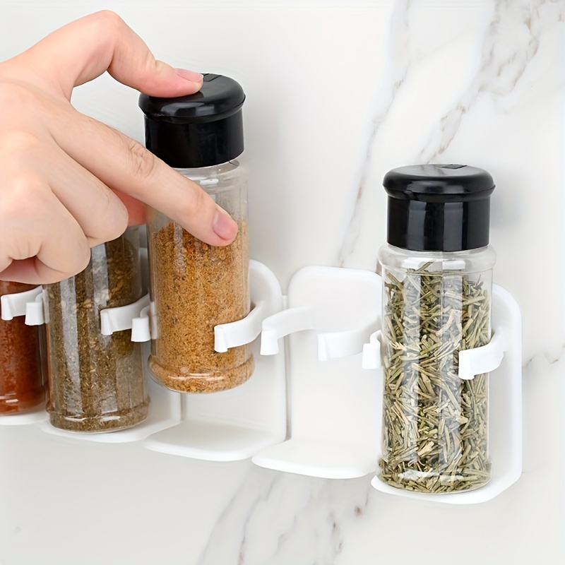 1pc Kitchen Spice Racks, Multifunctional Cuttable Interlocking Shelves, No-punch Self-adhesive Cosmetic Organizer