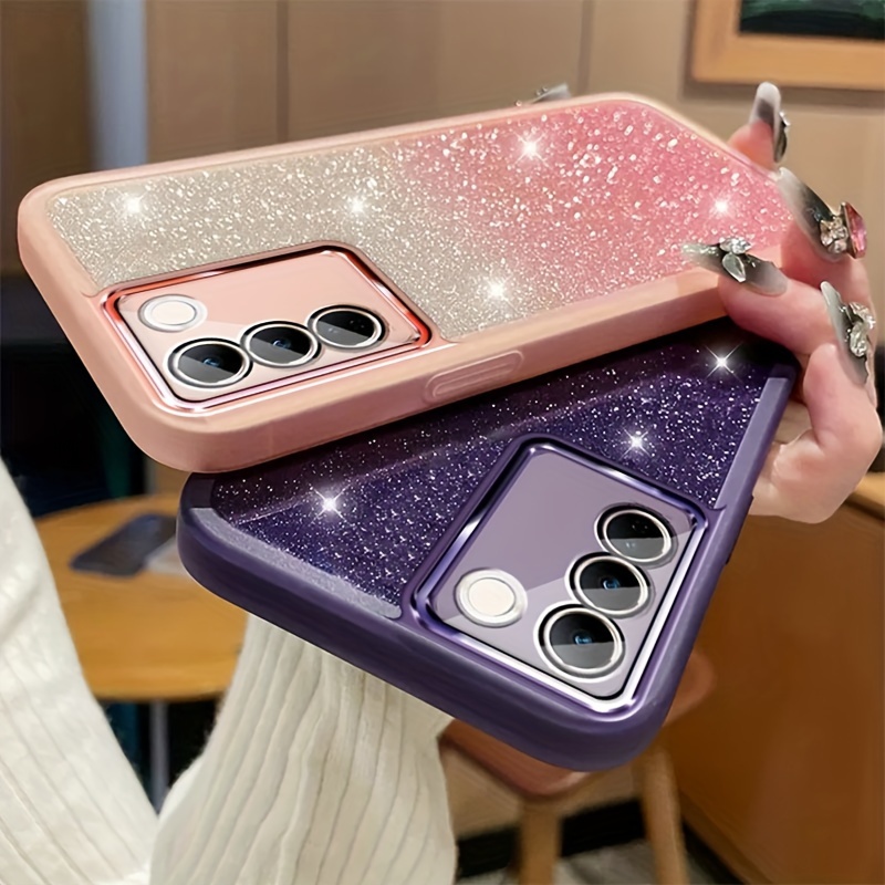 Gradient Glitter Phone Case For Galaxy S24/s24 - Temu