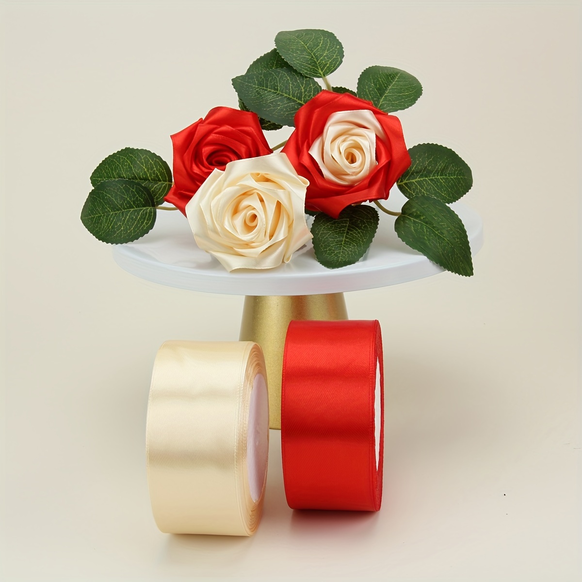 Ribbon Rose Material Handmade Ribbon Decorative Bouquet - Temu